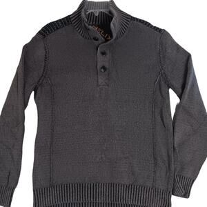 Helix Knit Sweater L Pullover Henley Ribbed Mock Neck
